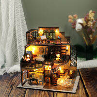 Hoomeda-Diy Cottage Dream Building High Pavilion สามชั้นขนาดใหญ่ Loft Apartment รุ่น Retro Building รุ่น Creative Gift