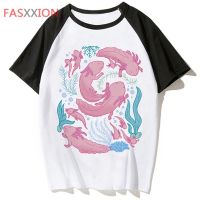 Ajolote Axolotl เสื้อยืดเสื้อยืดฮาราจูกุผู้ชายเสื้อผ้าแนวสตรีทสำหรับเสื้อยืดทันสมัยตลกๆเสื้อยืดฮอป