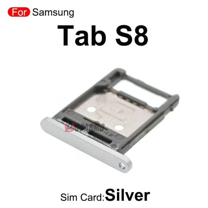 สีดำ-สีเงินสำหรับกาแลคซี่แท๊ป-s8-tabs8-sm-x700-x800-x806ซิมการ์ด-microsd-ถาดใส่ซิมอะไหล่ทดแทน