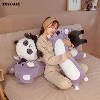 70-130CM Long Giant Panda &amp; Koala Plush Toy Cylidrical Animal Bolster Pillow Stuffed Plushie Toys for Children Sleeping Friend