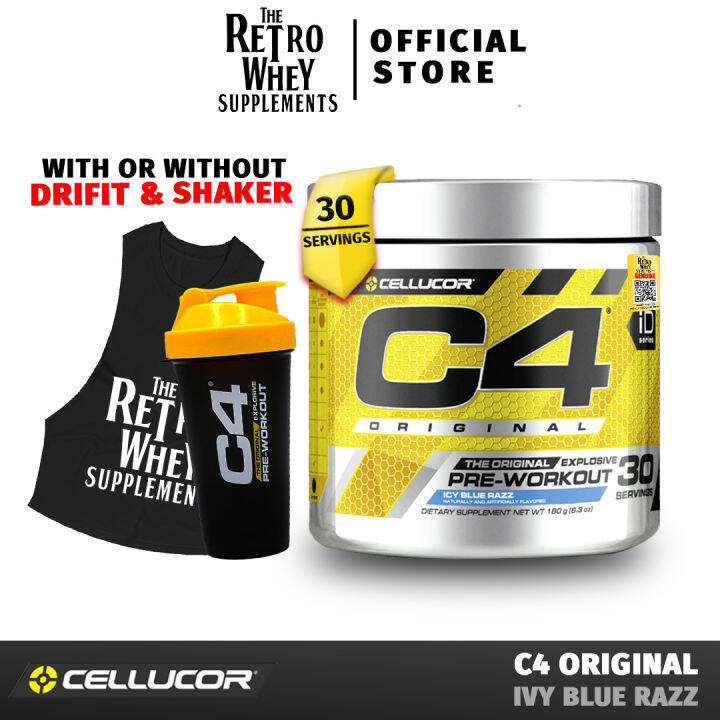 Cellucor C4 Original Explosive Pre Workout Bottle Of 30 Servings With Or Without Shaker