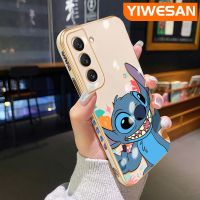 YIWESAN เคสปลอกสำหรับ Samsung S22บวก S22พิเศษเคสโทรศัพท์บางเฉียบลายการ์ตูนชุบหรูหรารูปแบบขอบสี่เหลี่ยมใหม่เคสซิลิโคนกันกระแทกคลุมทั้งหมดป้องกันเลนส์กล้อง