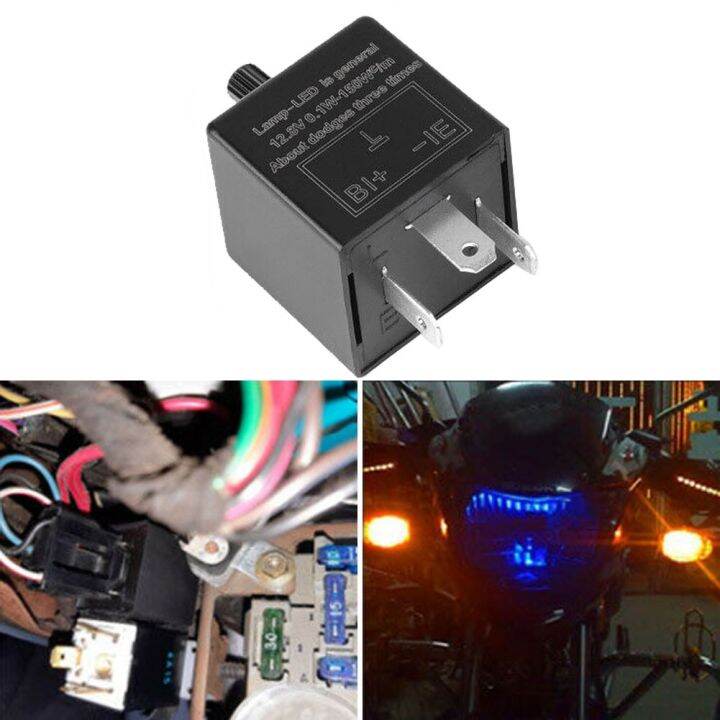 Adjustable LED Flasher Relay for Motorcycle Turn Signals 3 Pin