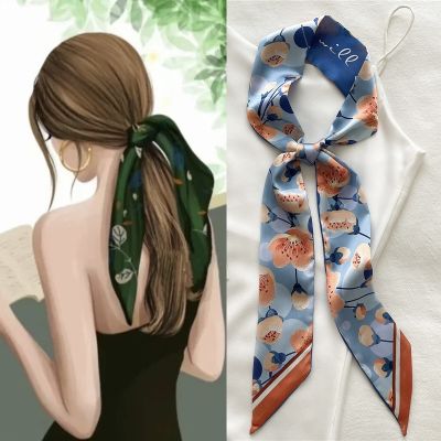 【CC】℗✎  Silk Hairband Necktie Print Floral Scarf Wrist Bandana Waist Popul 2022 Accessories