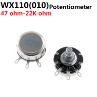 5pcs WX110 WX010 Round Metal Shaft Single Turn Wire resistor Wound Potentiometer 100R 470R 1k 2.2k 3.3k 4.7K 5.6k 6.8k 10k 22k