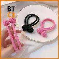 BTC3 2pcs ใช้งานได้หลากหลาย เชือกผูกหัวแบบจีน แฟชั่นสำหรับผู้หญิง อีลาสติก สายรัดยางยืดหางม้าสูง สาวๆ เชือกมัดผม อุปกรณ์เสริมผม