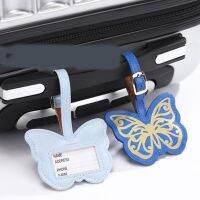 【DT】 hot  6 Colors Travel Accessories Gold Stamp Butterfly Luggage Tag PU Suitcase ID Addres Holder Baggage Boarding Tag Portable Label