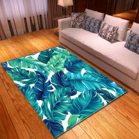 3D Living Room Area Rug Palm Leaves Rugs for Bed Room Soft Anti-slip Door Mat Rainforest Style Home Decor Parlor Rug Carpet