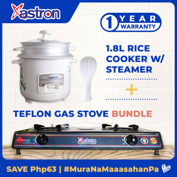 [BUNDLE] Astron GS233T Double Burner TeflonCoated Gas Stove GRC1827