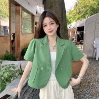 Herberty ?พร้อมส่ง?ผ้าดี?เสื้อเบลเซอร์ Blazer ตัวสั้นแนว casual เสื้อคลุม เสื้อสูทแจ็คเก็ตแนวพาสเทลเก๋ๆ