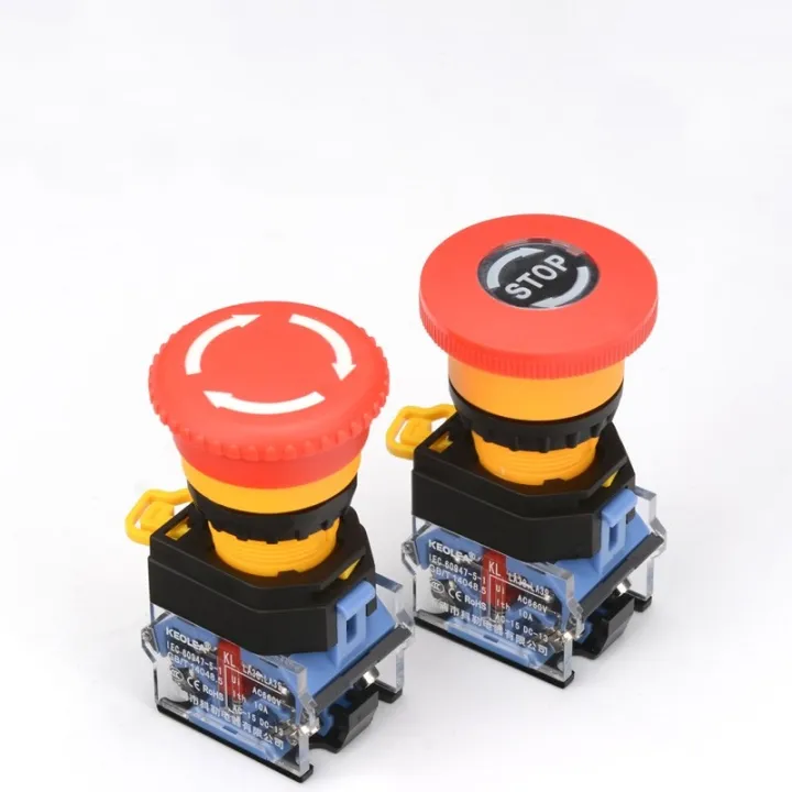 Switch 22mm Emergency Stop Switch Button Mushroom Head Self Locking Button La38 11zs Stop 2646