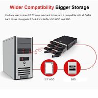 OImaster 6-Bay 2.5Inch SATA SSD HDD Enclosure Mobile Rack/Enclosure Hard Disk Enclosure Rack Data Storage for 5.25 Drive Bay Durable Black