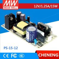 MEAN WELL Original PS-15-12 1.25A 12V Meanwell PS-15แหล่งจ่ายไฟสลับเอาต์พุตเดี่ยว12V 15W