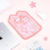 Laptop Kawaii Mouse Pad Cute Pastel Pink Sakura Cat Desk Mat Water Proof Nonslip Laptop Desk Accessories