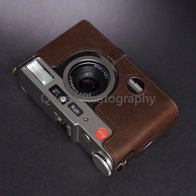 กระเป๋ากล้องกรณีกึ่งกรณีเปลือกฐานสำหรับ Leica เซนติเมตรซูม cowhide ซองหนังแท้หนังเคสสลิงกระเป๋า instock