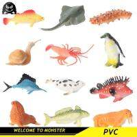 Monster โมเดลสัตว์ทะเลปูกุ้งก้ามกรามปลาดาวสัตว์ของเล่นตัวเลขการกระทำ Figurine PVC Miniature Collection ตัวตุ๊กตาแอคชั่นการศึกษาของเล่นเด็กของเล่น