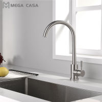 Brushed Nickel Kitchen Faucets For Kitchen Single Handle Single Hole Kitchen Faucet Deck Mounted Mixer Sink Tap Stainless Steel