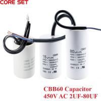 【CW】 CBB60 Capacitor 450V 2UF-80UF 8UF 10UF 12UF 14UF 15UF 16UF 18UF 20UF 30UF 40UF 50UF 60UF 70UF 80UF 5  Motor Capacitors