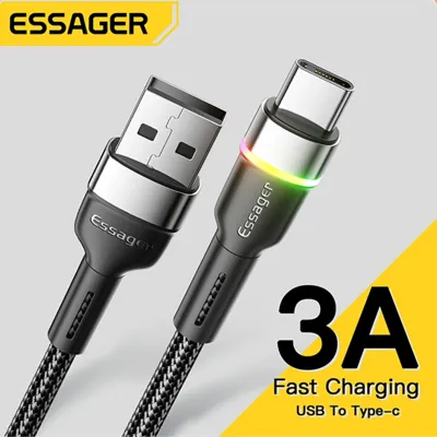 ﹍❣◆ Essager USB Type C Cable 3A Fast Charger For Xiaomi Huawei Redmi Mate Samsung USBC Cables C Mobile Phone Charging Data Wire Cord