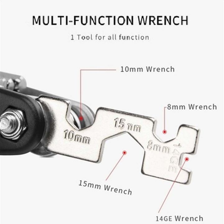 ไขควงอเนกประสงค์แบบพับได้สำหรับจักรยานเสือภูเขาแบบก้านหกเหลี่ยมพับได้16-in-1ชุดจักรยานอุปกรณ์จักรยานเครื่องมือซ่อมจักรยานไขควงสารพัดช่าง