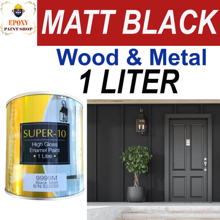 Federal BLACK MATTE PAINT For Wood and Metal 1Liter Matt Black untuk