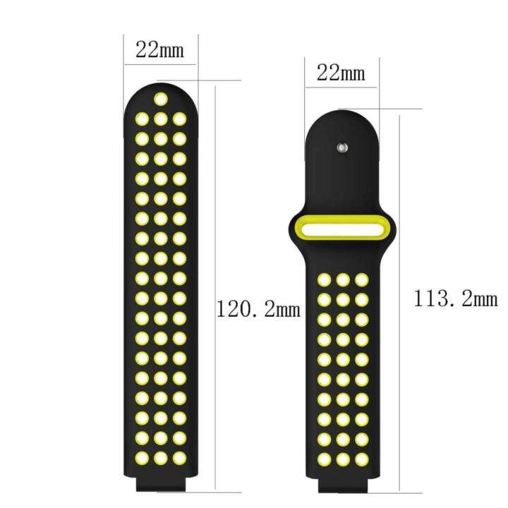 แถบนาฬิกาซิลิโคนสปอร์ตสองสีสำหรับ-garmin-forerunner-220-วิธีการ-s5-s20-สีดำ-สีเขียว