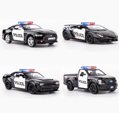 1:36 Lamborghini Dodge Mustang Ford F150 Alloy Police Car Model Diecast Vehicles Police Car Model Pull Back Car Collection Police Car Toys