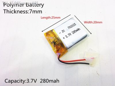 3.7V 280mAh [702025] PLIB ; polymer lithium ion / Li-ion battery for dvrGPSpower bankmp4;mp3 [ Hot sell ] vwne19