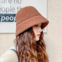 Wool Knitted Autumn Women Bucket Hats Fashion Winter Warm Folding Fishermans Hat Casual All-match Knitting Caps