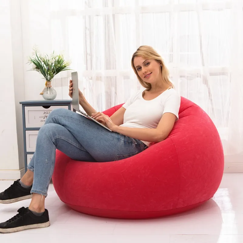 Large Inflatable Sofa Chair Bean Bag Flocking PVC Garden Lounge Beanbag  Outdoor Furniture Camping Backpacking Bags | Lazada.vn