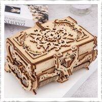 Wooden Machinery 3D Antique Jewelry Box Childrens Puzzle Assembly Code DIY Gift Wooden Toys Wholesale Custom