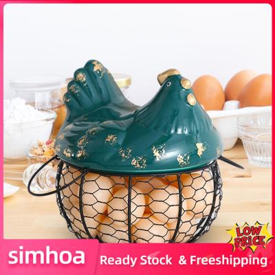 Simhoa ตะกร้าไข่ความจุมากชนบทภาชนะใส่ไข่ในครัวตะกร้าใส่ของไข่