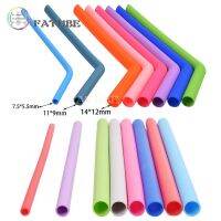 10PCS Fatube Silicone Straw Curved Straws Straight 14 * 12mm  11 * 8mm  7.5 * 5.5mm Random Color Straw joint Specialty Glassware