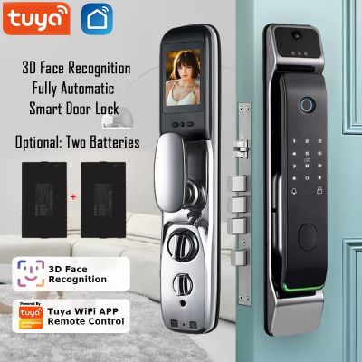 【YF】 WiFi Tuya APP Remote Control 3D Face Recognition Fully Automatic Smart Door Lock With Camera Interlligent Digital