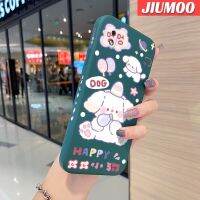 JIUMOO เคสปลอกสำหรับ Samsung A01แกน M01ลายการ์ตูนแฮปปี้ด็อกดีไซน์ใหม่นิ่มเคสมือถือเคสขอบสี่เหลี่ยมด้านข้างบางลายซิลิโคนเคสนิ่มเคสป้องกันการกระแทก