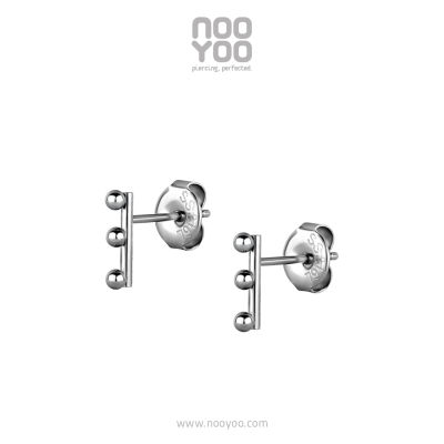 NooYoo ต่างหูสำหรับผิวแพ้ง่าย Bar Ball 2mm Surgical Steel