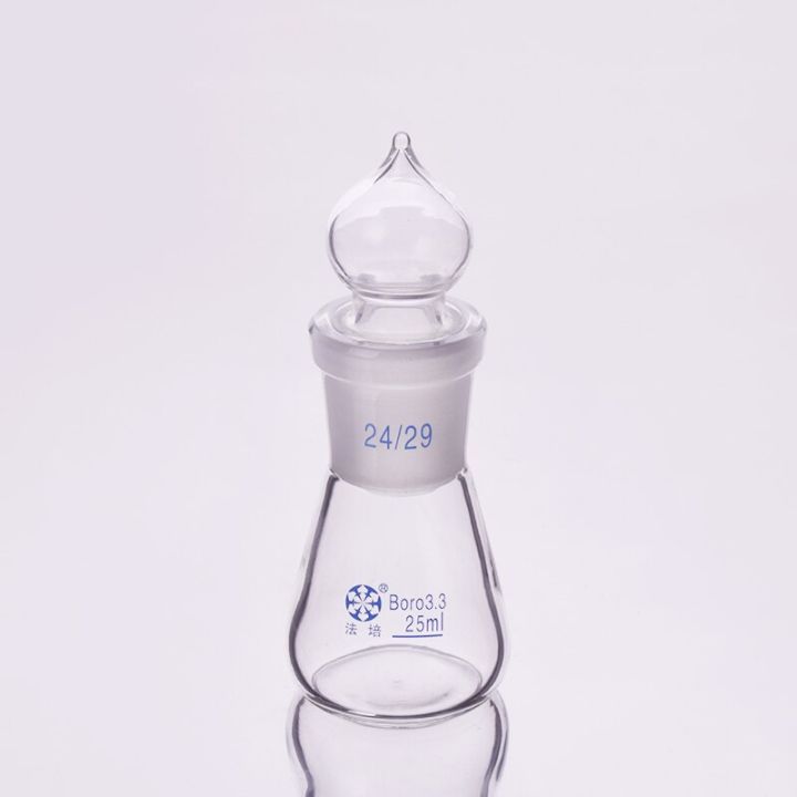 【☑Fast Delivery☑】 bkd8umn จุกแก้วรูปทรงกรวยแบบกราวด์มาตรฐานความจุ25มล. ข้อต่อ24/29ขวดทดลองพลาสติกพร้อมปากมาตรฐาน