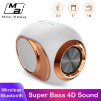 ไร้สายลำโพงบลูทูธแบบพกพาTWS Bass SpeakerStereo Music Surroundลำโพงกลางแจ้งSuper Bass 4Dลำโพงเสียงสำหรับแลปท็อปโทรศัพท์สนับสนุนTF AUX USB FM