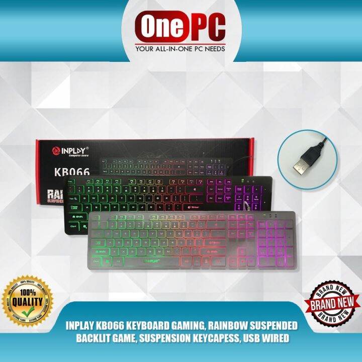 Philippines Local inventory ☍ KB066 KEYBOARD GAMING RAINBOW SUSPENDED