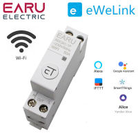 1P + N Din Rail WIFI Circuit Breaker สมาร์ทสวิตช์จับเวลารีเลย์รีโมทคอนโทรลโดย eWeLink Smart Home เข้ากันได้กับ Alexa Google-asferttyre