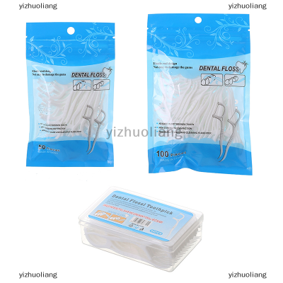 yizhuoliang 50/100pcs Boxed disposable dental flosser Picks ororal dental Floss Pick