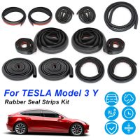 【CW】 For Tesla Model 3 Y Car Door Seal Strip Kit Soundproof EPDM Rubber Weatherstrip Auto Trunk Hood Dashboard A B Pillar Sealing Set