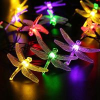 ZZOOI 3/5/7/10M LED Dragonfly String Lights Solar/Battery Powered Lamp for New Year Christmas Party Room Garden Home Fairy Decoration