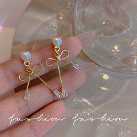 [COD] 925 Needle Bow Knot Earrings Female Fashion Temperament Personality Design