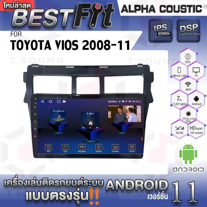alpha-coustic-จอแอนดรอย-ตรงรุ่น-toyota-vios-ระบบแอนดรอยด์v-12-ไม่เล่นแผ่น-เครื่องเสียงติดรถยนต์