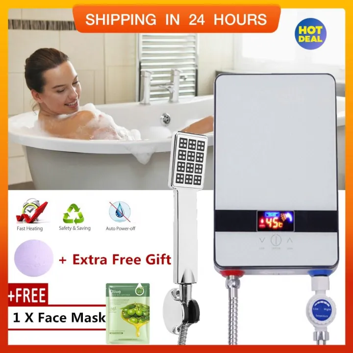 [free T]220v 6500w Tankless Instant Electric Hot Water Heater For