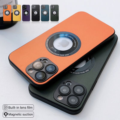 HOCE เคสโทรศัพท์หนังหรูหราสำหรับช่องโลโก้ MagSafe สำหรับ iPhone 14 13 12 11 Pro Max 14 Plus ที่ชาร์จไร้สายแม่เหล็กกรอบกันกระแทก