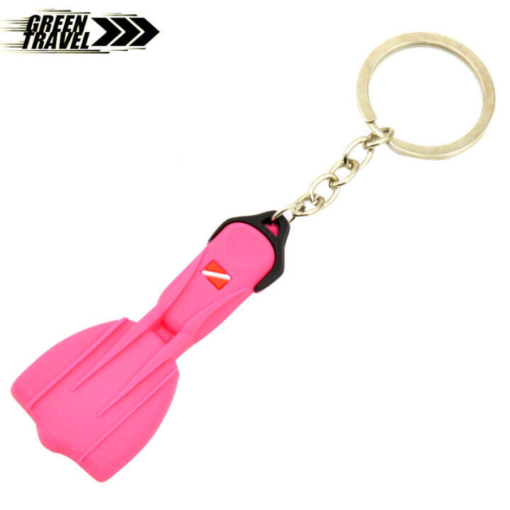 Mini Scuba Flipper Key Chain Dive Fins Keychain Key Ring Holder Keyring Pendant Ornaments Zipper