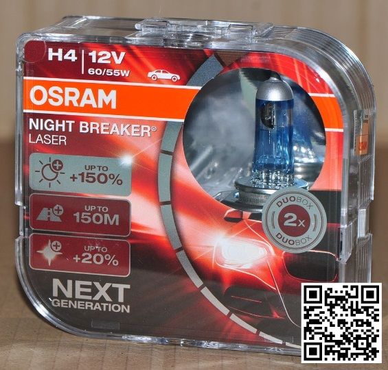 OSRAM Night Breaker Laser +150% H4 NEXT GENERATION headlamp bulb, for FORD  Everest (2005-2014), not LED