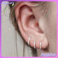 DOYOURS ผู้หญิงผู้ชาย ทอง เงิน น้ำเงิน แหวนจมูก Daith Conch Snug ต่างหูฮักกี้ฮูป เครื่องประดับร่างกาย ลูกบาศก์เซอร์โคเนีย ต่างหู CZ หลากสี ต่างหูเพทาย CZ เจาะหู